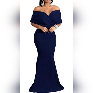 Deep V Neck Floor Length Dress